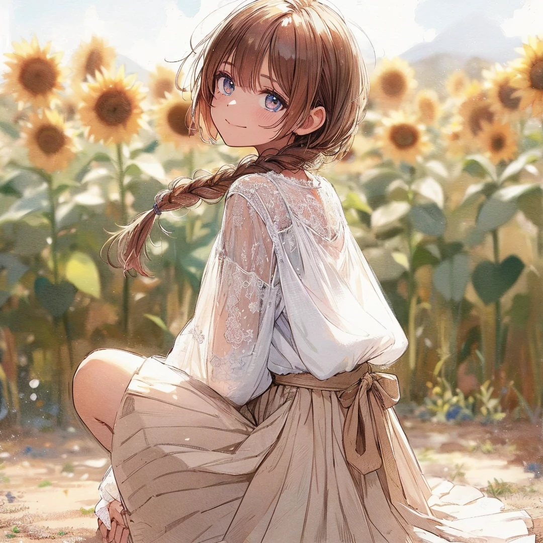 Official art using high-quality hand-drawn watercolor sketch techniques. (best quality,4k,8k,highres,masterpiece:1.2),ultra-detailed,beautiful detailed eyes,A girl with beautiful eyes, everyone, beautiful anime girl, cute anime girl, smooth anime art, anime style, elegant colors, soft lighting, delicate beautiful eyes, very coquettish, (beautiful large breast:1.2), (correct hands:1.2),