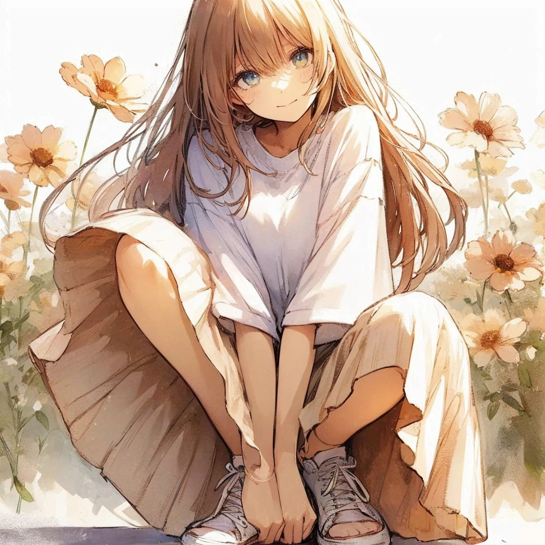 Official art using high-quality hand-drawn watercolor sketch techniques. (best quality,4k,8k,highres,masterpiece:1.2),ultra-detailed,beautiful detailed eyes,A girl with beautiful eyes, everyone, beautiful anime girl, cute anime girl, smooth anime art, anime style, elegant colors, soft lighting, delicate beautiful eyes, very coquettish, (beautiful large breast:1.2), (correct hands:1.2),