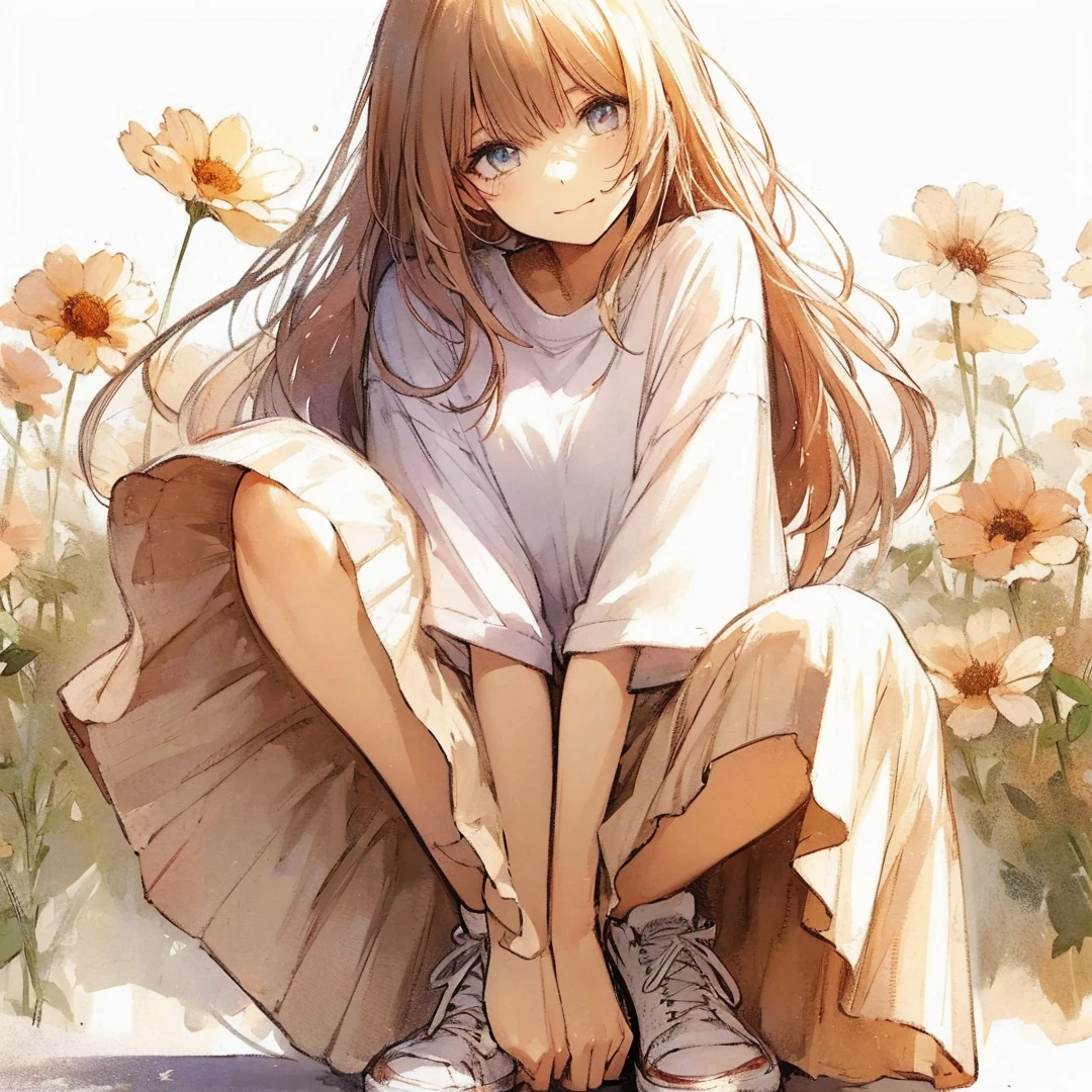 Official art using high-quality hand-drawn watercolor sketch techniques. (best quality,4k,8k,highres,masterpiece:1.2),ultra-detailed,beautiful detailed eyes,A girl with beautiful eyes, everyone, beautiful anime girl, cute anime girl, smooth anime art, anime style, elegant colors, soft lighting, delicate beautiful eyes, very coquettish, (beautiful large breast:1.2), (correct hands:1.2),