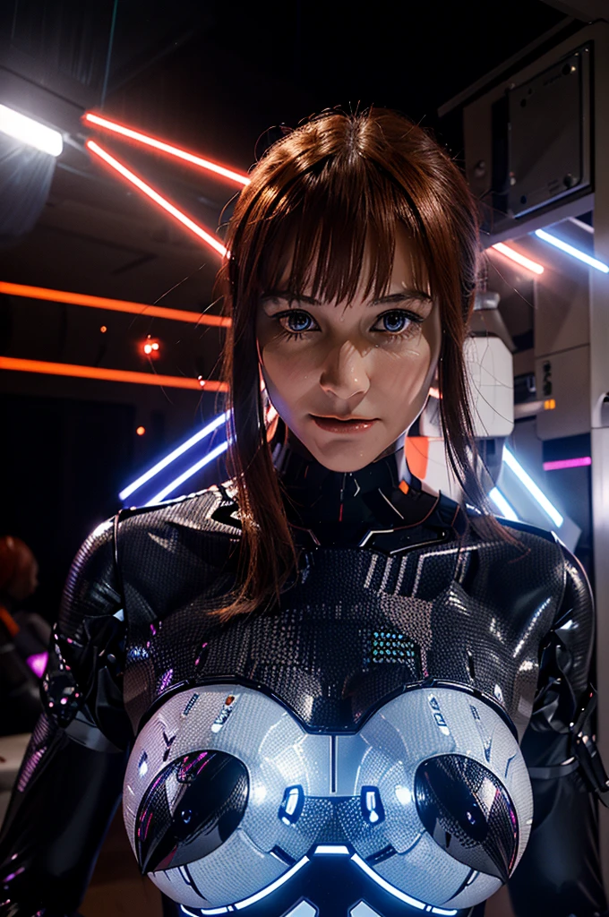 generate me a robot of 4,50 mètres qui tire des rayons lasers avec ses yeux et qui est faible mais très résistant et qui peut voir des visions du futur
