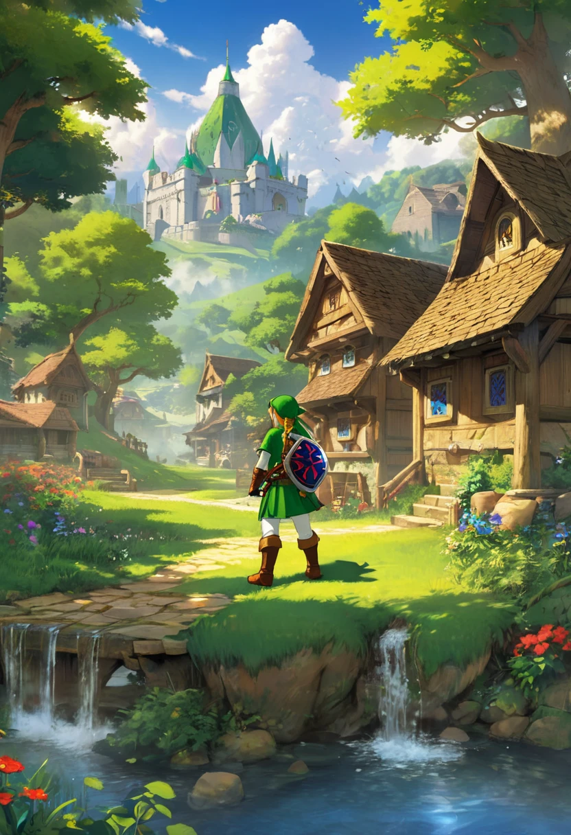 《The Legend of Zelda》《Breath of the wilderness》Brave Hero Link Character Close-up Famous Action RPG Series Unique Charm of Gameplay and Art Design Masterpiece Highly Detailed Concept Art Highly Detailed Digital Art 