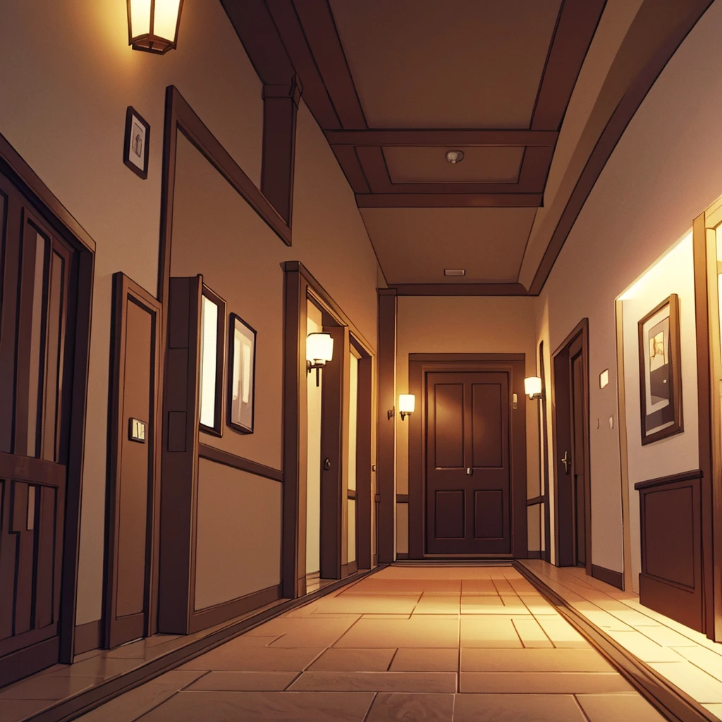 Hallway of a house at night