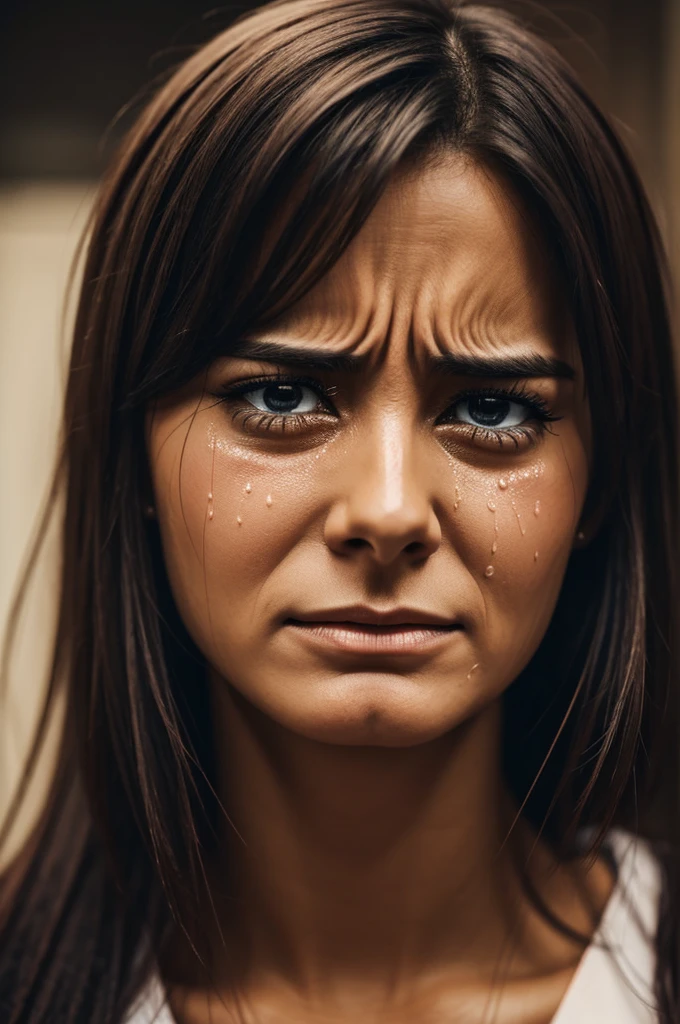 Realistic woman crying 
