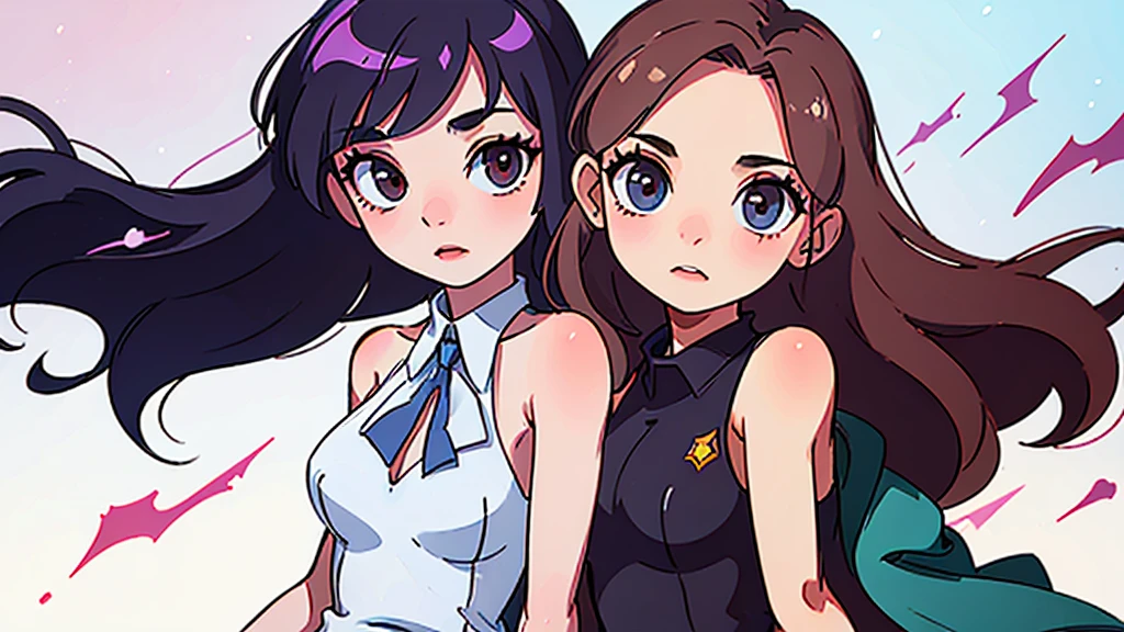 ((Highest quality)), ((masterpiece)), (detailed), Two Girls, Naked , whole body,