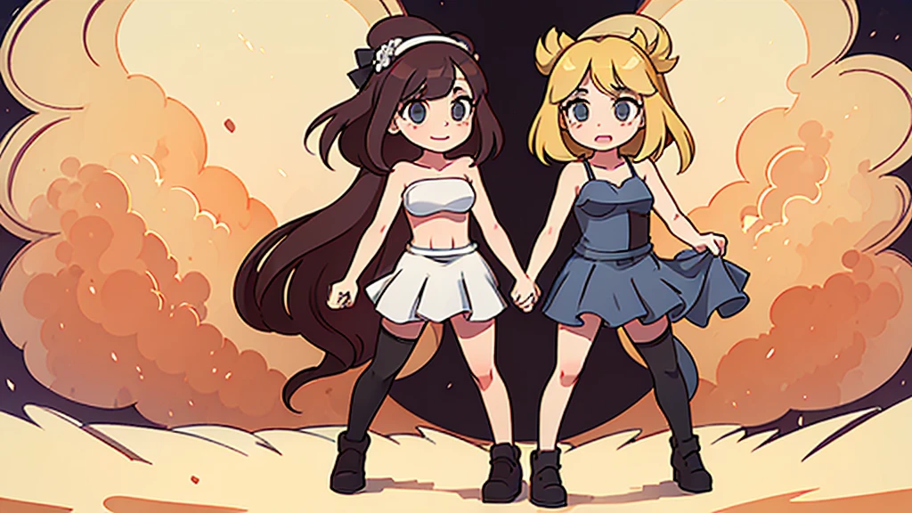 ((Highest quality)), ((masterpiece)), (detailed), Two Girls, Naked , whole body,