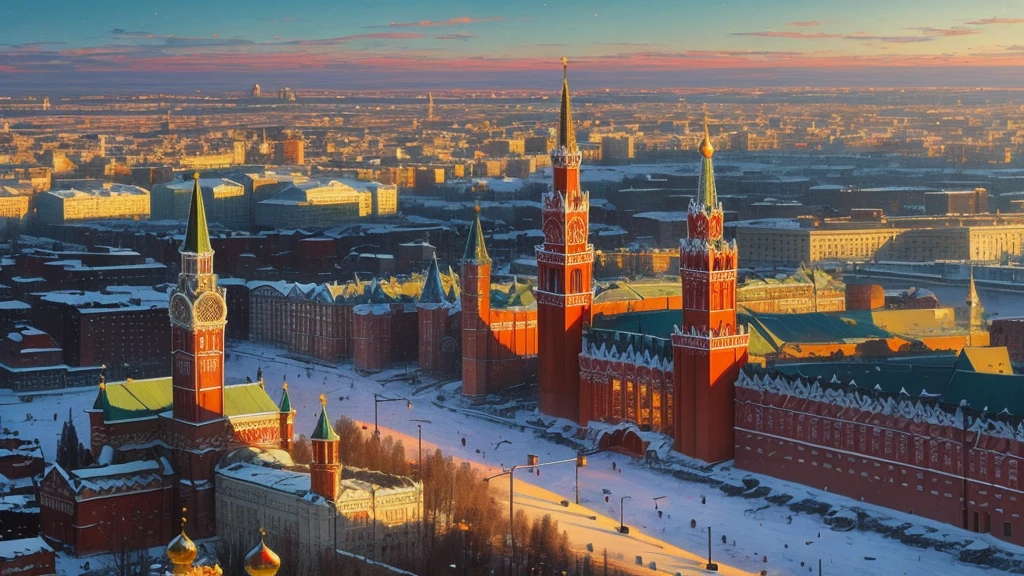 arafed view of a city with a clock tower and a clock tower, moscow, red square moscow, russian city, russian architecture, red square, inspired by Vasily Surikov, beautiful russia of the future, by Vassily Maximov, russia, by Dmitry Levitzky, by Alexey Venetsianov, by Marie Bashkirtseff