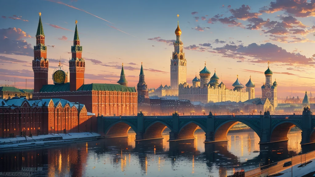 arafed view of a city with a clock tower and a clock tower, moscow, red square moscow, russian city, russian architecture, red square, inspired by Vasily Surikov, beautiful russia of the future, by Vassily Maximov, russia, by Dmitry Levitzky, by Alexey Venetsianov, by Marie Bashkirtseff