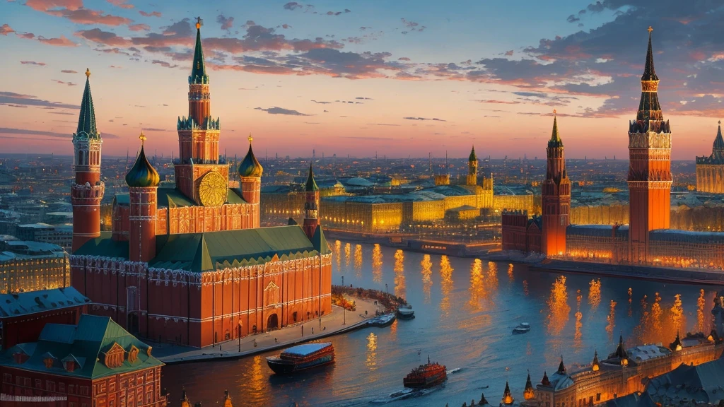 arafed view of a city with a clock tower and a clock tower, moscow, red square moscow, russian city, russian architecture, red square, inspired by Vasily Surikov, beautiful russia of the future, by Vassily Maximov, russia, by Dmitry Levitzky, by Alexey Venetsianov, by Marie Bashkirtseff