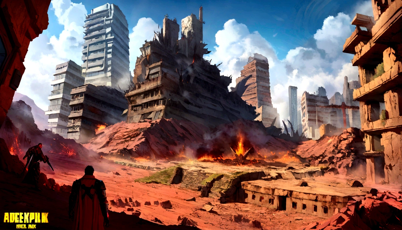 24K,Ultra Detailed, future派, Cyberpunk, future, Hell scenery, The bottom of hell, the final battle in hell, Apocalyptic landscape!!!!!, mustafar, Hellish ruins, ! Apocalyptic landscape!!, Superb D & DA Dark Sun Art, Door of hell, Door of hell, Rescue from the underworld!!!!!!