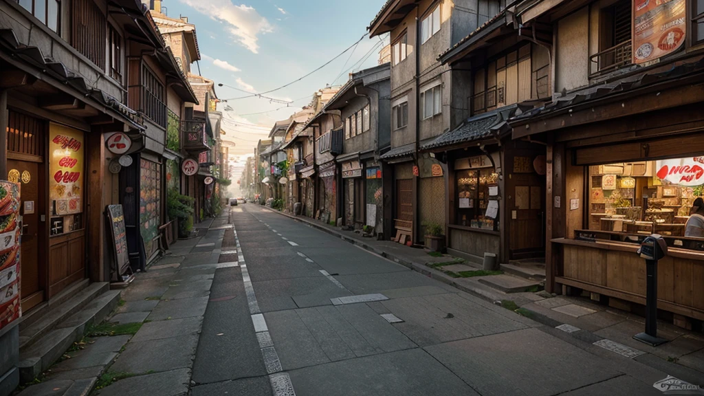 (best quality), high quality, very high resolution, (ultra detailed), 8k, (hyper realistic),Ray Tracing, Leaf Village, Streetscape, landscape, NARUTO, Ramen shop, Ramen Ichiraku
