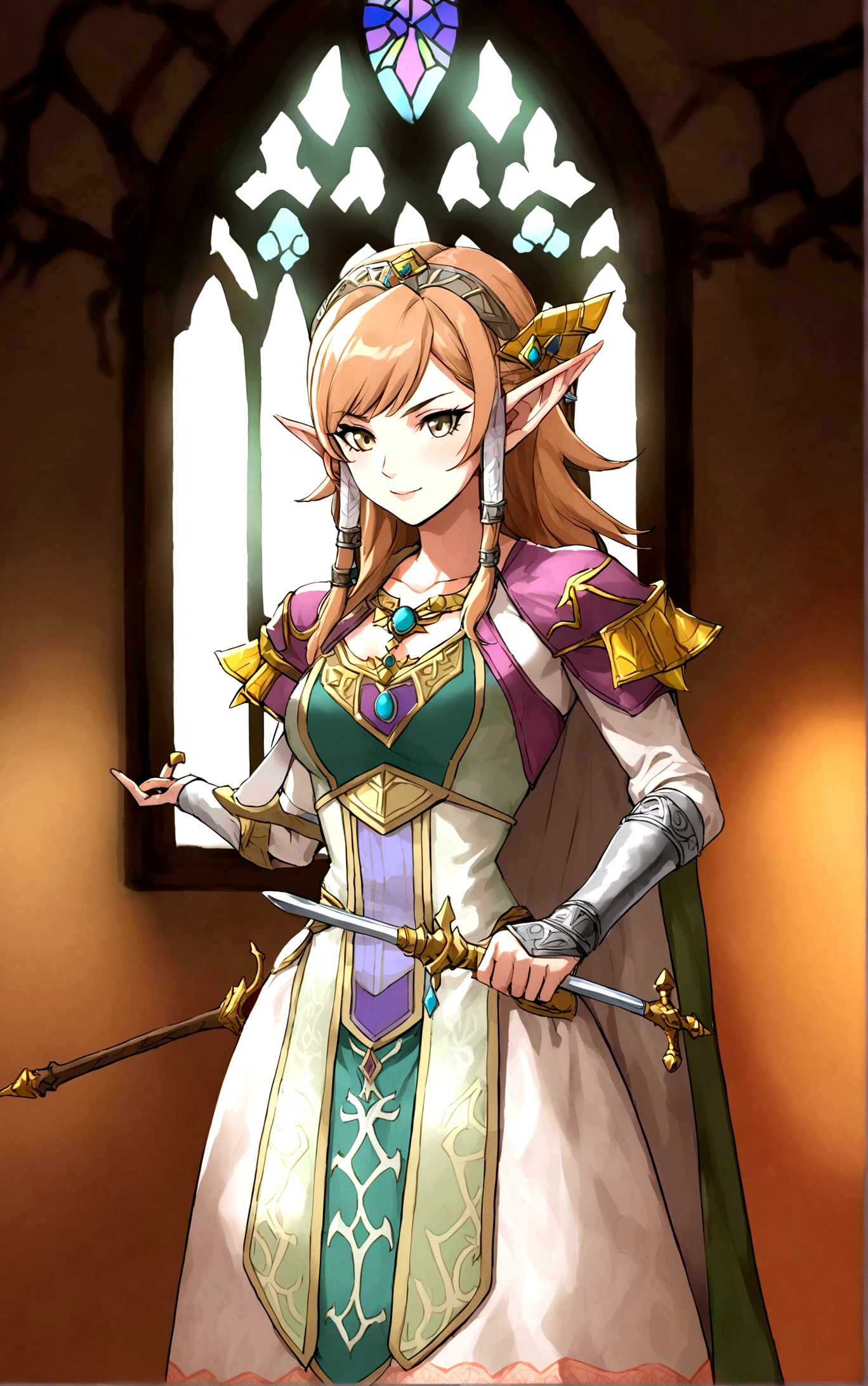 (1girl, WowAlexstrasza), (extremely detailed CG unit 8k wallpaper),(master part), (best quality), (ultra detail), (best illustration),(melhor ombre), cowboy shot, (Sharp eyeliner, ombre, detailed eyes:1), woods, outdoors background,break , (ghibli style), upper body, 