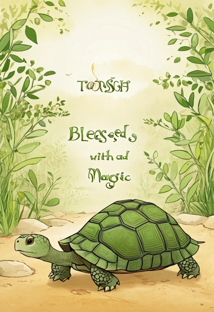 An animated sequence illustrating the words of the poem. "Though the tortoise blessed with magic"