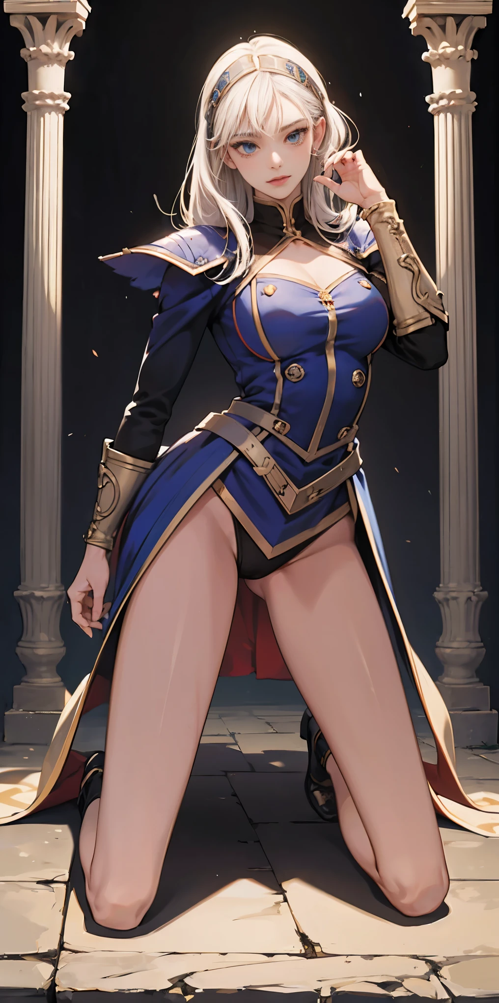 sex slave warrior gladiator, kneeling full body, 2 long legs