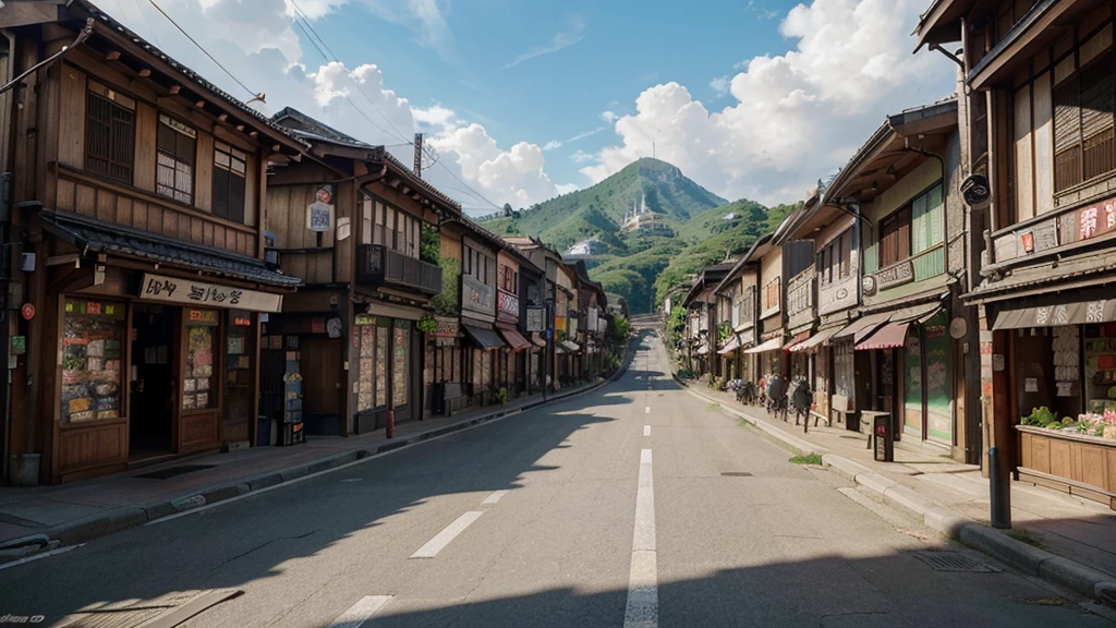 (best quality), high quality, very high resolution, (ultra detailed), 8k, (hyper realistic),Ray Tracing, Leaf Village, Streetscape, landscape, NARUTO, Ramen shop, Ramen Ichiraku