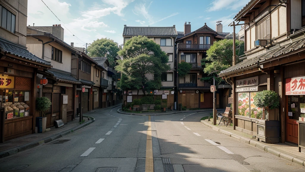 (best quality), high quality, very high resolution, (ultra detailed), 8k, (hyper realistic),Ray Tracing, Leaf Village, Streetscape, landscape, NARUTO, Ramen shop, Ramen Ichiraku