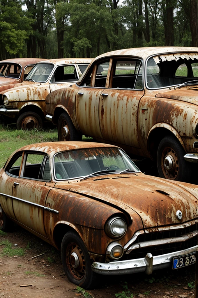 old car cemetery,There's an old Spacex rocket parked there.
