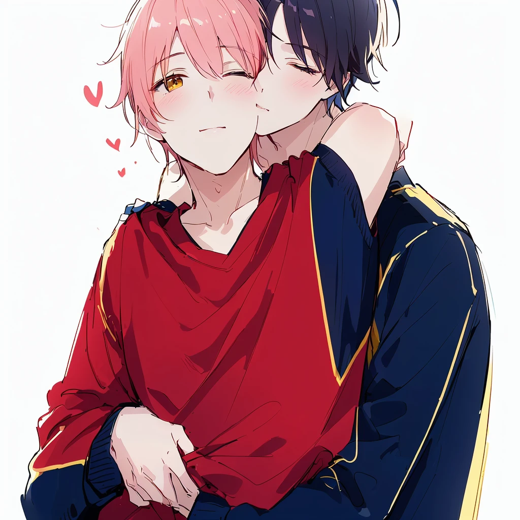 a drawing of two people Embrace each other with their arms around each other, Couple poses, two men Embrace, Embrace each other, marton jula kiss ( kimagu ), High-quality sketch art, Embrace, LGBT Art, cartoon, author:Naka Bokunin, High-quality sketch, this is beautiful, tumblr, Kiss cutely