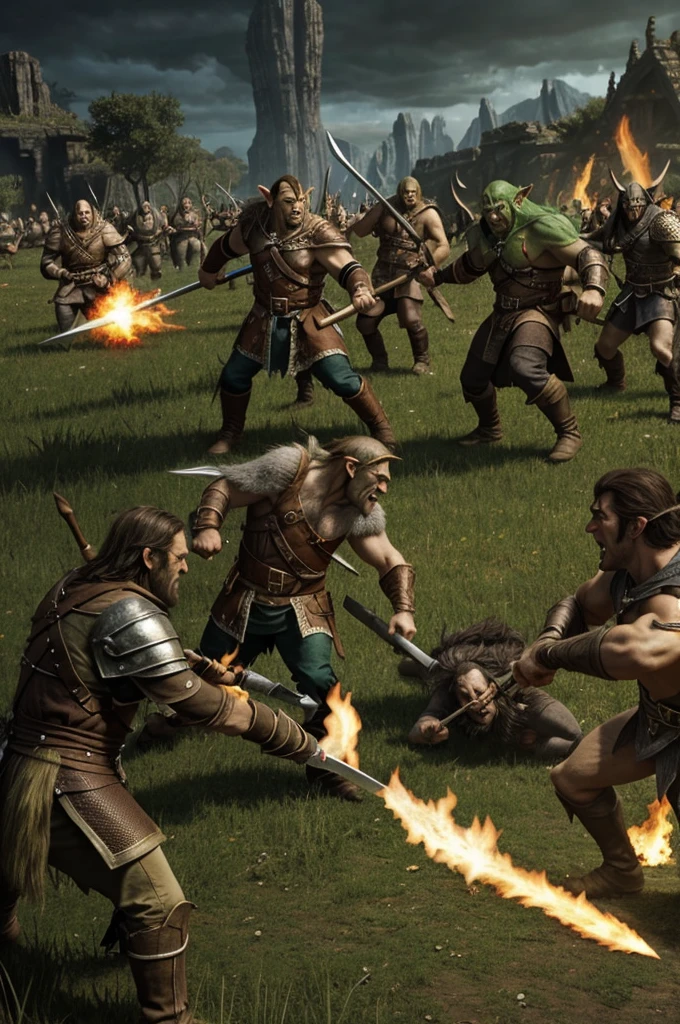 Battle of elves and orcs