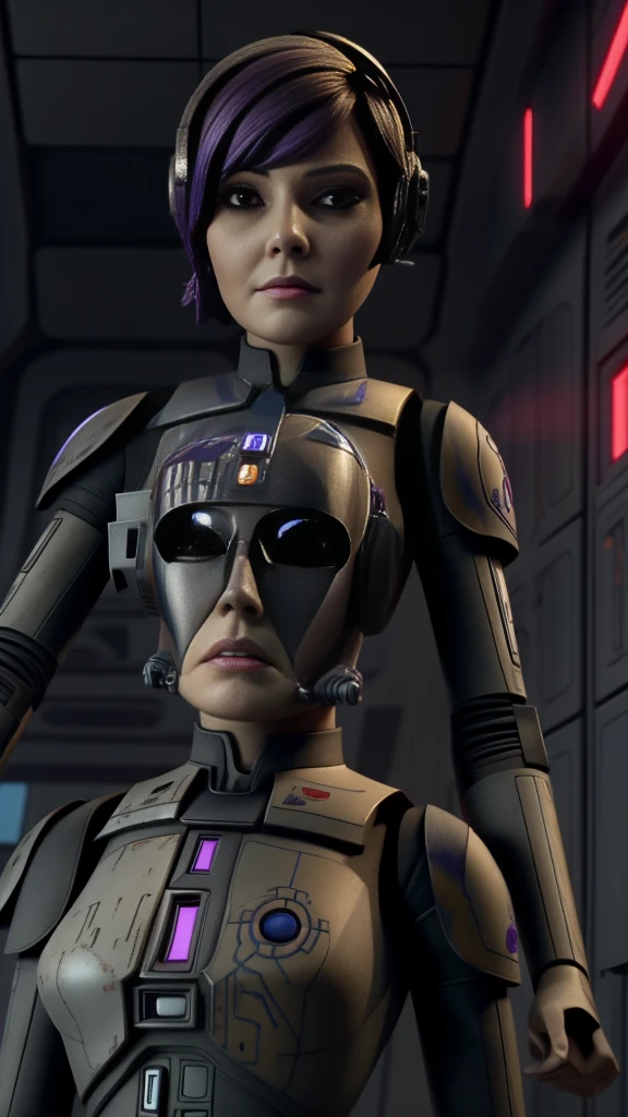 Droid wasted no time beginning the Decraniated surgery on its patient, her file highlighted just how dangerous she was and it had no interest in finding out first hand. With lightning quick precision the droid cut the mandalorians head open, revealing the quivering brain within still rapidly throbbing despite the sedative chemicals flooding it. Without skipping a beat the droid tossed her skullcap into a medical waste bin, she wouldn’t be needing it in her new life. As the droid was preparing for the next step Sabine groaned, her eyes slowly opening as the injection began to wear off. The droid made a surprised beep and rushed over to the woman, quickly gripping her brain and lifting it upwards. With one quick slice of a scalpel the droid severed Sabine’s brainstem, completely separating the rebellious woman from her body. Without her brain Sabine simply went limp, her eyes and mouth drooping with drool flowing from her lips.Normally when a human is converted into a Decraniated their grey matter is simply destroyed, with a droid processing unit installed in its place the brain is no longer needed. This time was different though, the droids master had made special arrangements for what remained of Sabine once her body was made into a servile cyborg. Safely placing Sabines brain to the side the droid got to work connecting the droid control unit to what remained of Sabine’s brainstem, functionally making her a droid with a human body that only exists to serve.