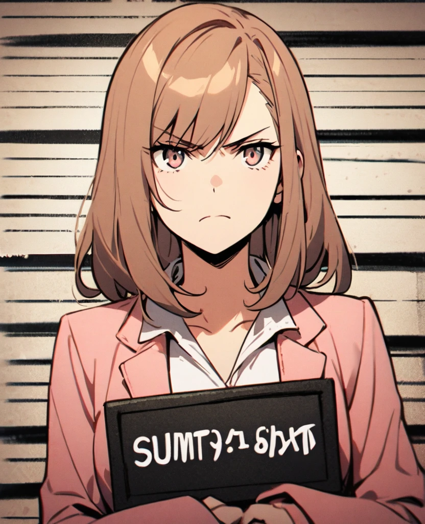 Suit, girl, serious, mugshot