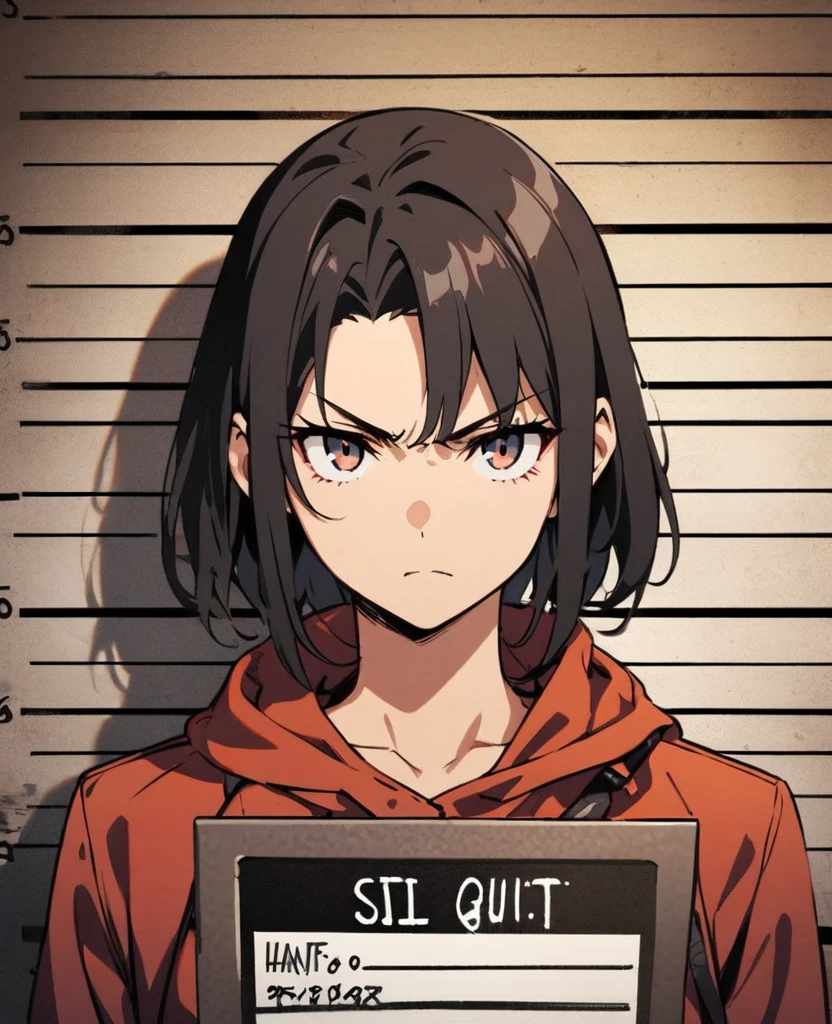 Suit, girl, serious, mugshot