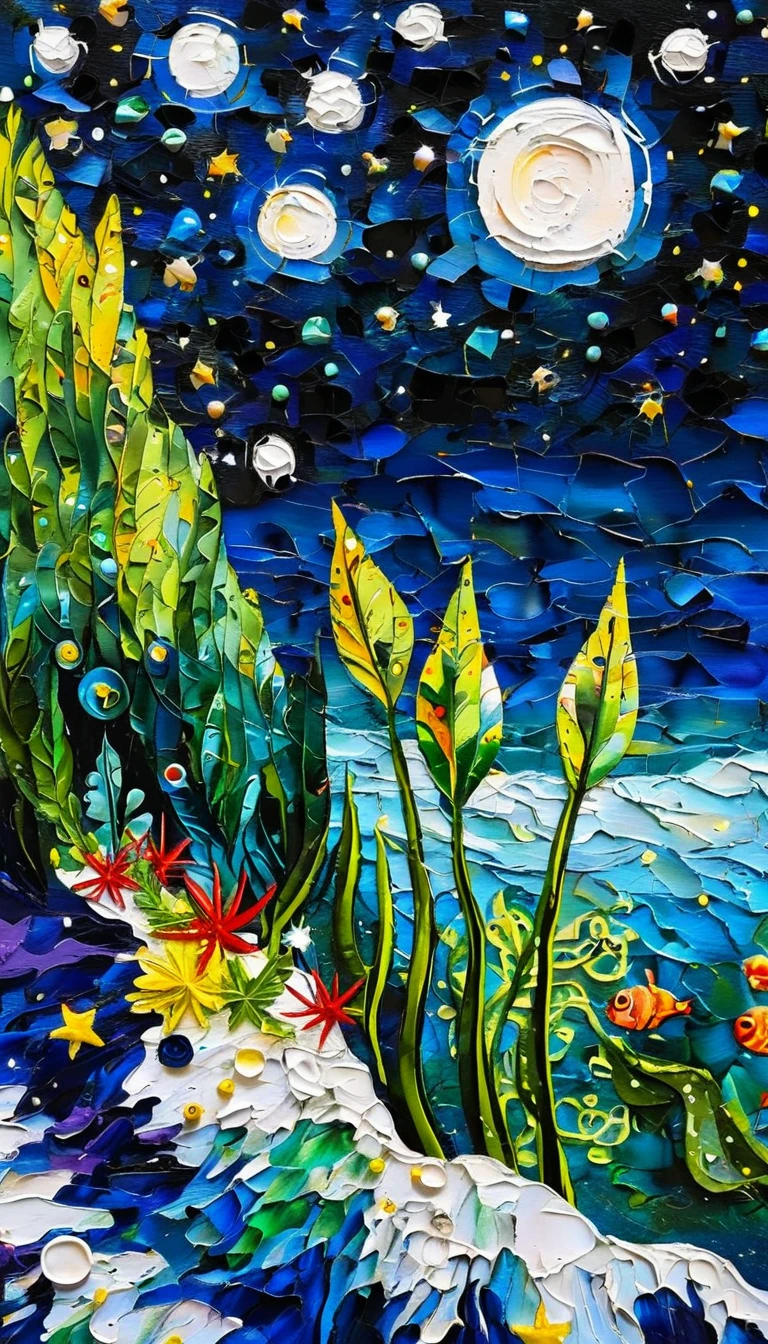 Impasto oil painting,Stacked Textures,Texture,Light and Shadow:microorganism、plant、Marine life、Exquisite eyes、Starry Sky,Stitching together an abstract painting,Describing the inner world of autistic people,3D spatial sense,White Space,interesting,Innocence,Psychedelic Art,Strong contrast between light and dark