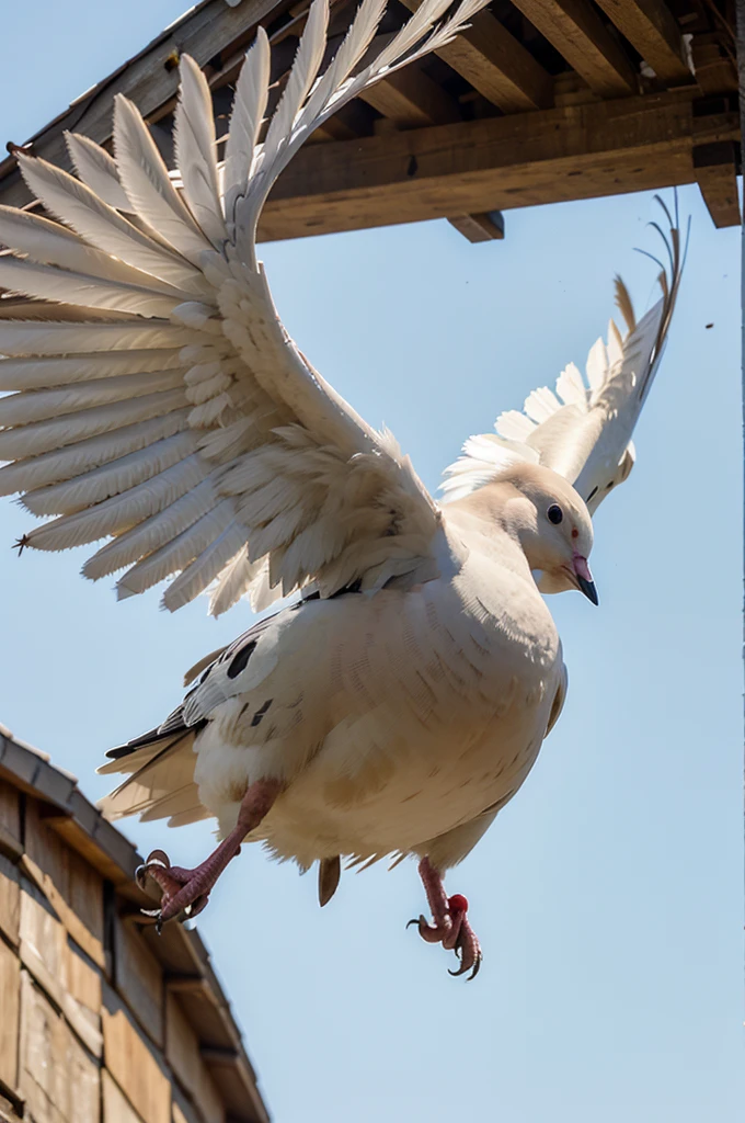 Make a logo with a picture of a dove flapping its wings 