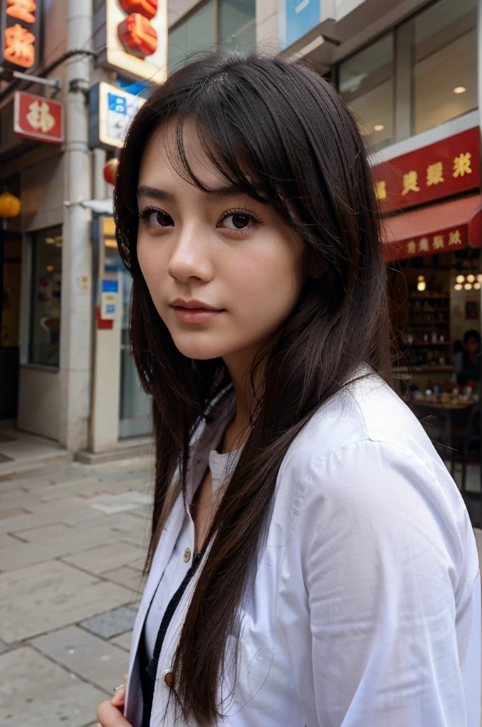 beautiful young woman face chinese
