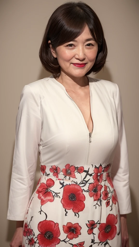 Yokoyama Taikan, Japanese painting gravure, senior citizen, Draw lips correctly, Red lipstick, From the chest up, 16K, Highest quality, Very detailed, Realistic, Very detailed肌, Perfect Anatomy, (Japanese), (alone), 100 years old, Large Breasts, Mature female politician, Glamour, sexy, Chromo White Skin, View your audience,
