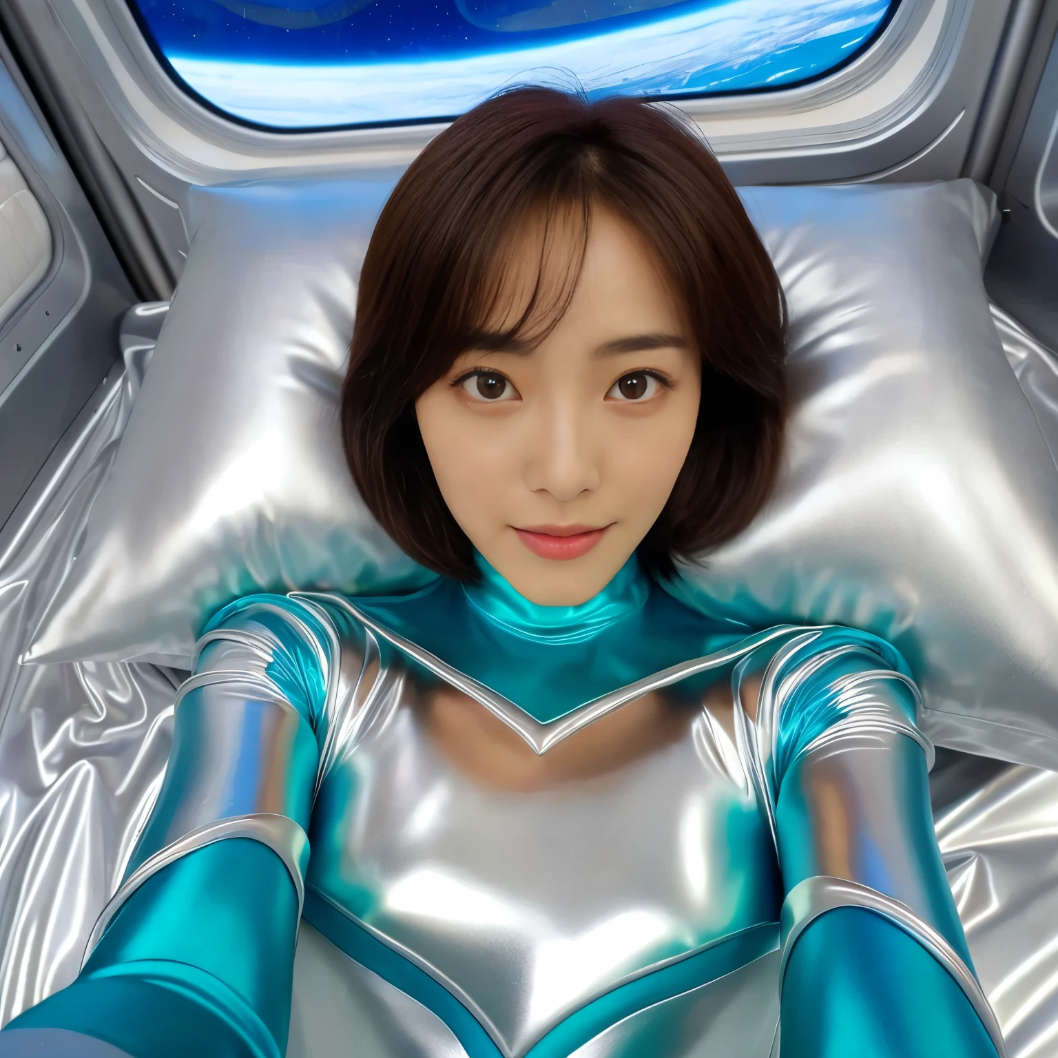 best image quality、Super high resolution、(realism:1.4)、Korean beauty star、The most beautiful KPOP star、horny face、Horny Korean makeup、erotic expression、A body that makes you want to touch it、erotic photos、((Realistic shiny satin fabric texture、High-gloss stretch satin fabric that is smooth and smooth to the touch.、The drape of the curved part of the shiny satin fabric、strong shiny costume、The smooth and beautiful quality and luster of the costumes、A shiny costume made of high-quality satin fabric with high density.、Smooth to the touch oil light liang ultra-class battleship skin coat COS、Super SentaiWomen&HeroineSuit、Texture of costumes that satin fetishists respond to、Thin, glossy stretch satin fabric)),8K photo quality
