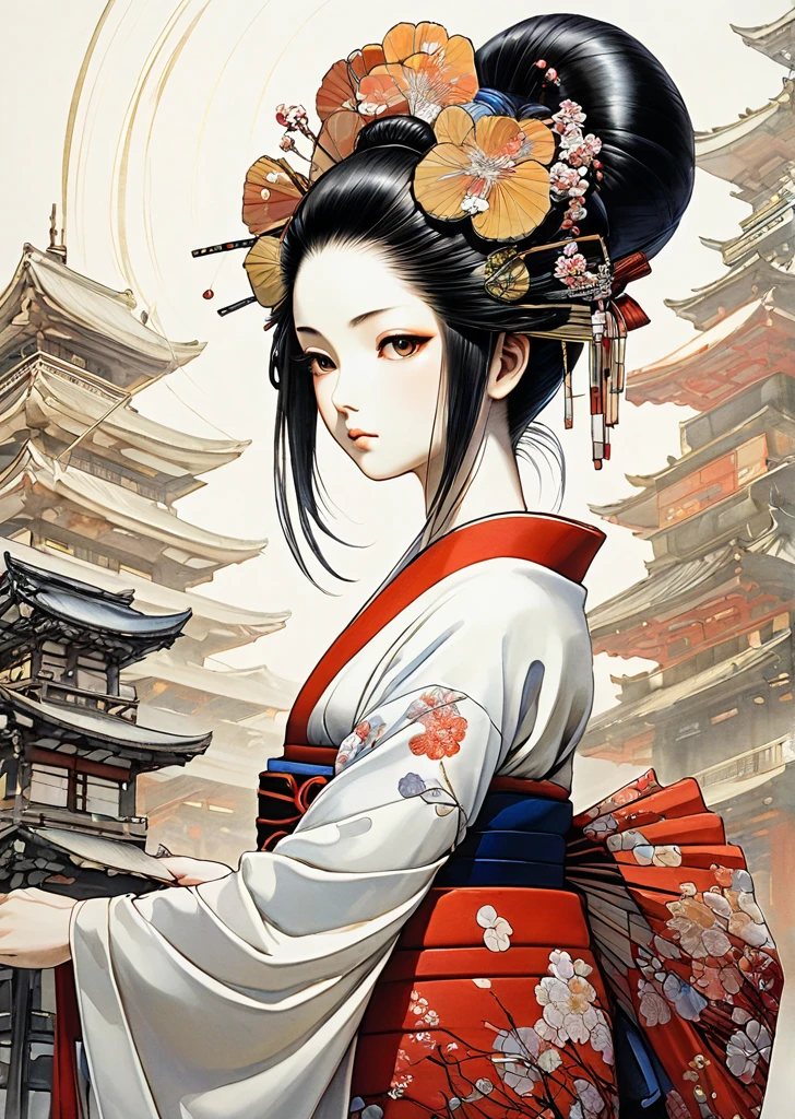 1 girl
mechanical arms
geisha
kimono
(art by Yoshitaka Amano )