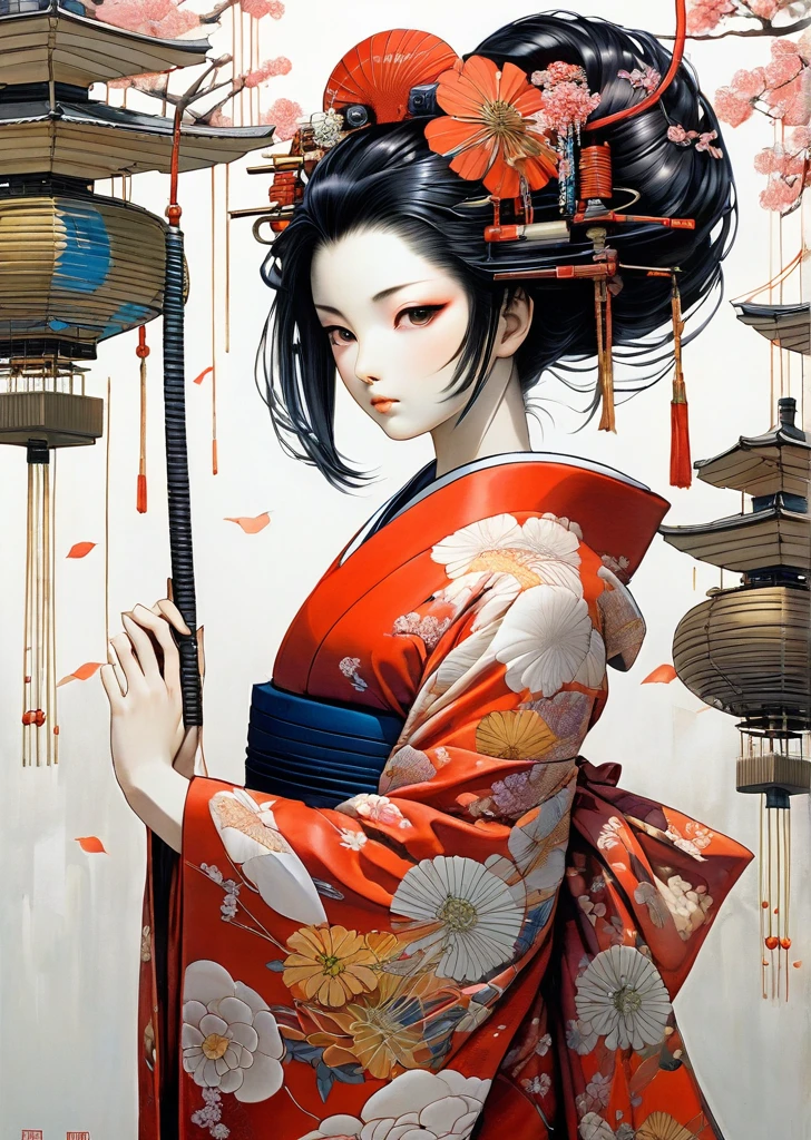 1  girl
mechanical arms
geisha
kimono
(art by   Yoshitaka Amano )