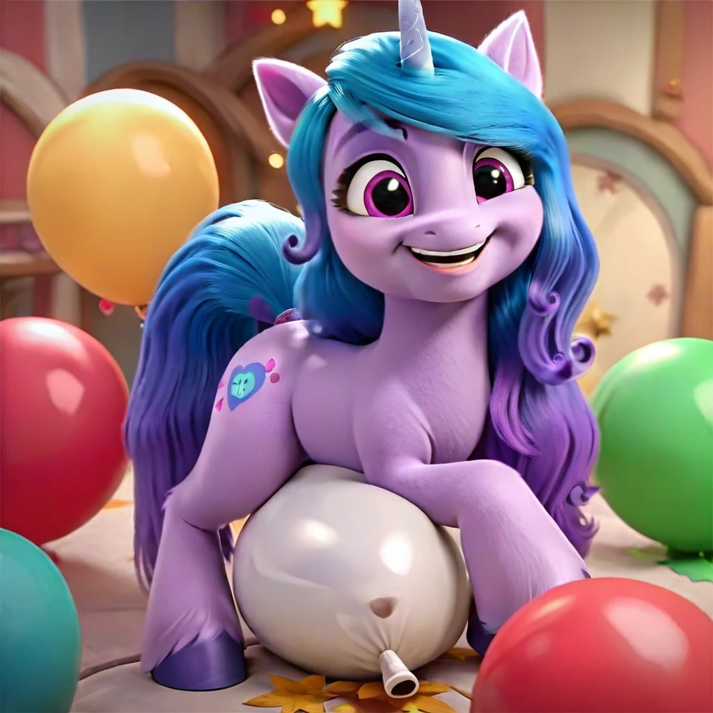 score_9, score_8_up, score_7_up, score_6_up, score_5_up, score_4_up, 
female, Izzy Moonbow, solo, looner, nonpop, balloon nonpop, detailed background, party, selfie, fanservice, plot, balloon fetish, balloon support, 3d, hd, 4k, solo,
safe, rating safe,
spread legs, plot, blowing up balloons, balloon blowing, wide hips, arched back, overinflated balloon, tight balloon, necked balloon, translucent balloon, white star print on balloon, balloon inflation,
motion blur, bouncing, squeaking, noisy, loud,
My Little Pony: Make Your Mark, My Little Pony: A New Generation, cinematic, dynamic angle, depth of field, bloom, subsurface scattering