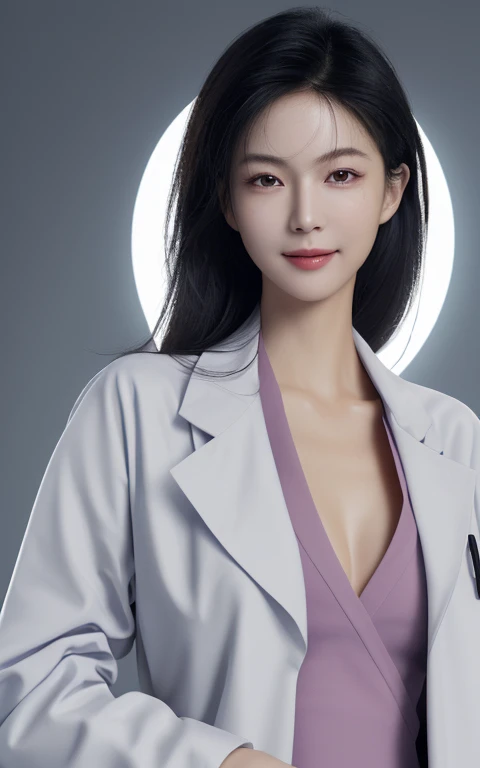 (medium shot:1.2), looking at viewer, smiling elegant slim asian woman, Korean, wearing (labcoat:1.4), black hair, (heart hands), (modern surgery room), photo, 1girl, ultra high res, realistic photorealistic, ultra-detailed, finely detailed, high resolution, perfect dynamic composition, (perfect eyes), (detailed eyes), solid circle eyes, sparkling eyes, (clean eyes), anatomically correct, super detail, textured skin, extremely detailed face and eyes, detailed facial features, ((perfect face)), wide hips