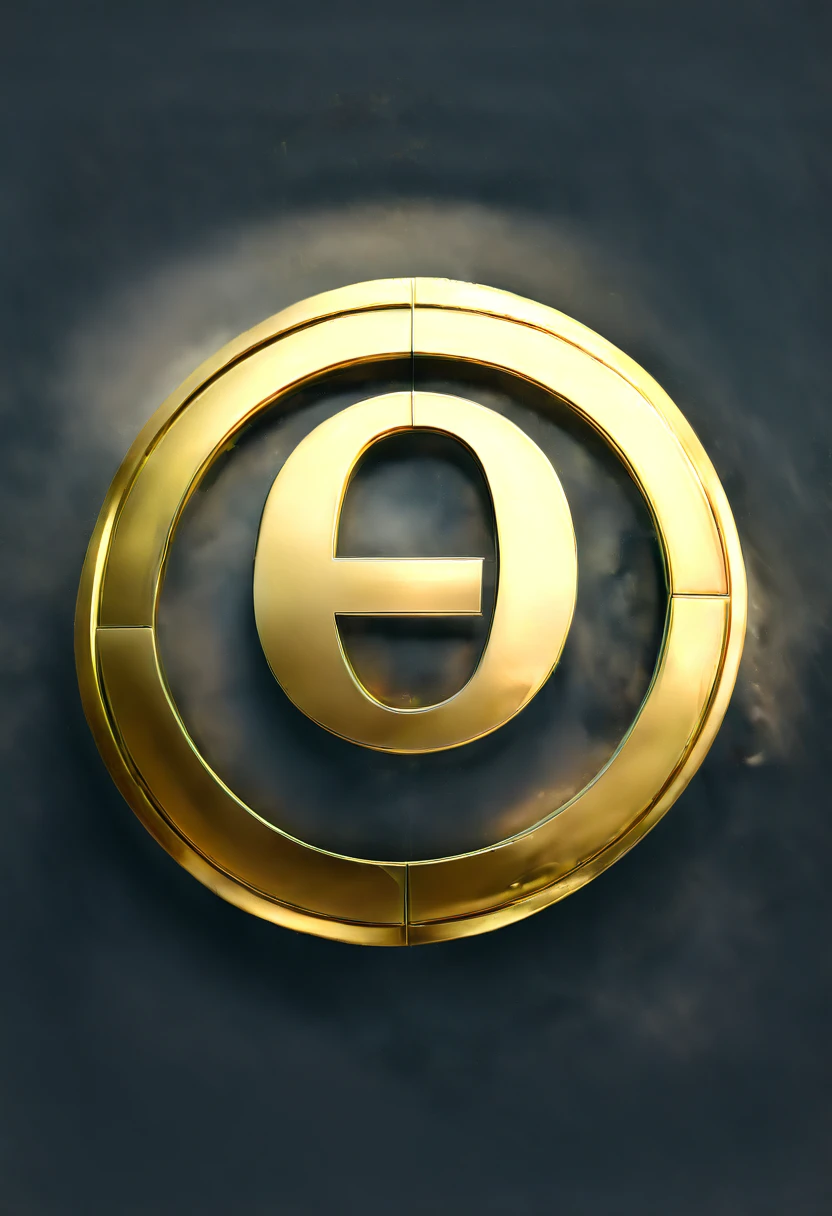 circular logo of the letters TR, gold color, 3d, 8 k quality