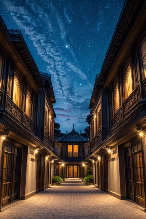 Masterpiece, Best Quality, exterior, evening, ultraviolet Asia