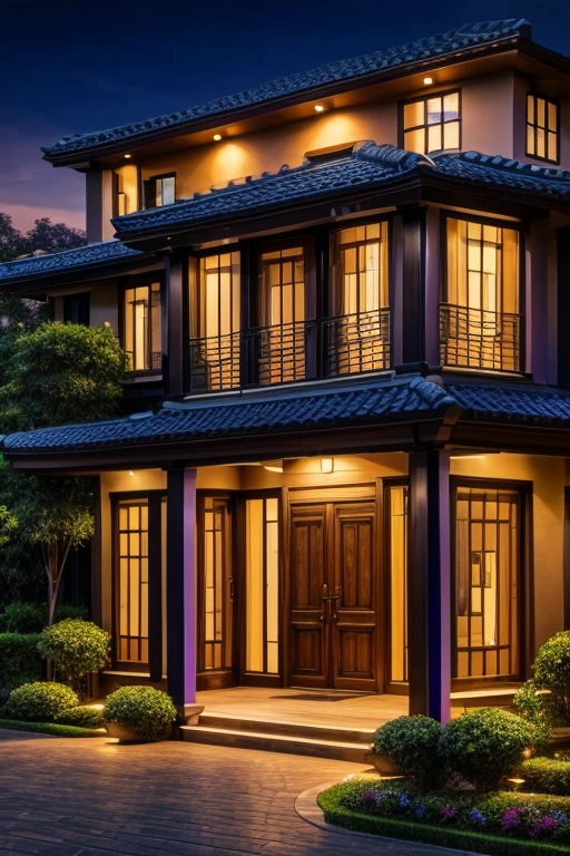 Masterpiece, Best Quality, exterior, evening, ultraviolet Asia