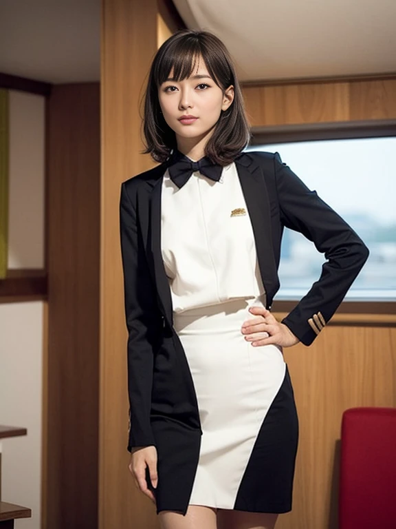 (cabin attendant))、1a person、stewardess、Extraordinary Beauty、full bodyesbian、Planes、(((a exy Costumes))、((Revealing uniforms))、Short-cut hairstyles 、Women in Japan、Photorealsitic、Beautiful detailed eyes、Hyper-Realism、highcontrast、Ultra HD、realistic skin textures、Top image quality、top-quality、超A high resolution、Fine details、Very meticulously