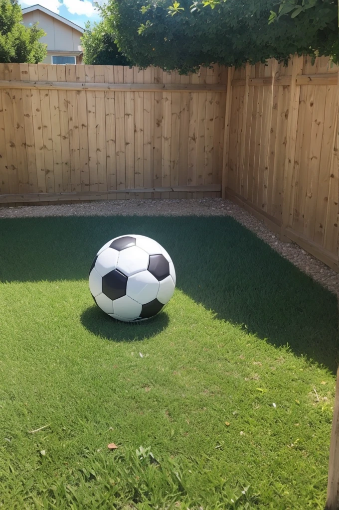 Soccer ball in the backyard