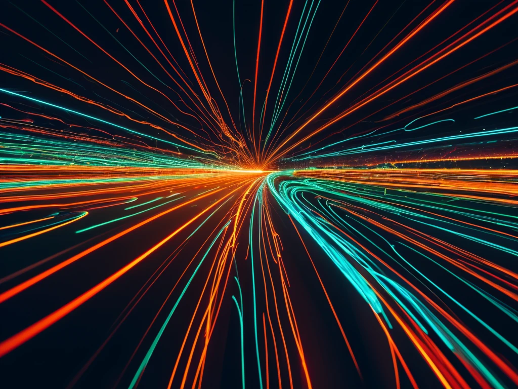 fiber optic cables, abstract background, glowing lines, neon lights, holographic, futuristic, digital art, 3D rendering, intricate patterns, hypnotic, mesmerizing, ethereal, dynamic composition, colorful, vibrant, high contrast, depth of field, bokeh, cinematic lighting, dramatic, (best quality,4k,8k,highres,masterpiece:1.2),ultra-detailed,(realistic,photorealistic,photo-realistic:1.37)