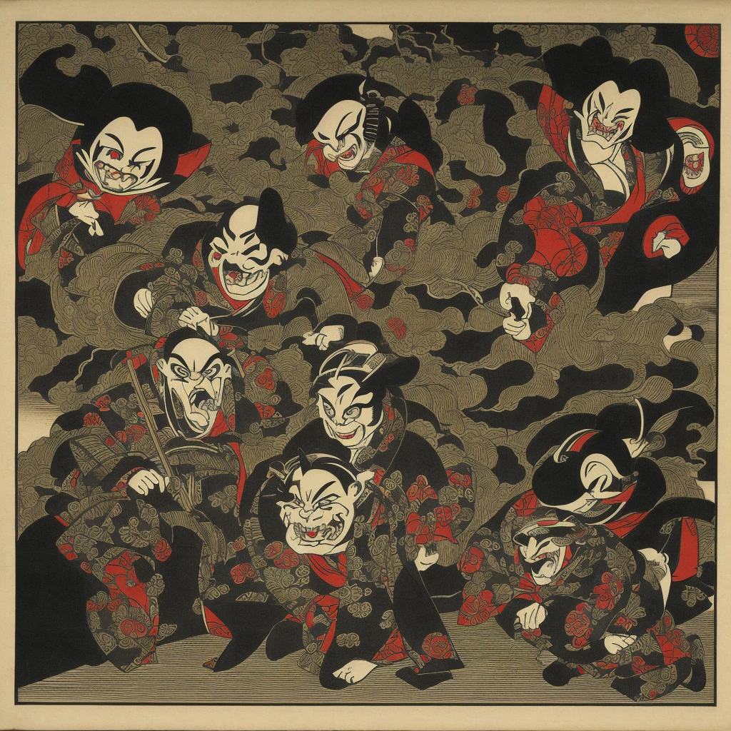 Highest quality　Japan Yokai　scared　Creepy　