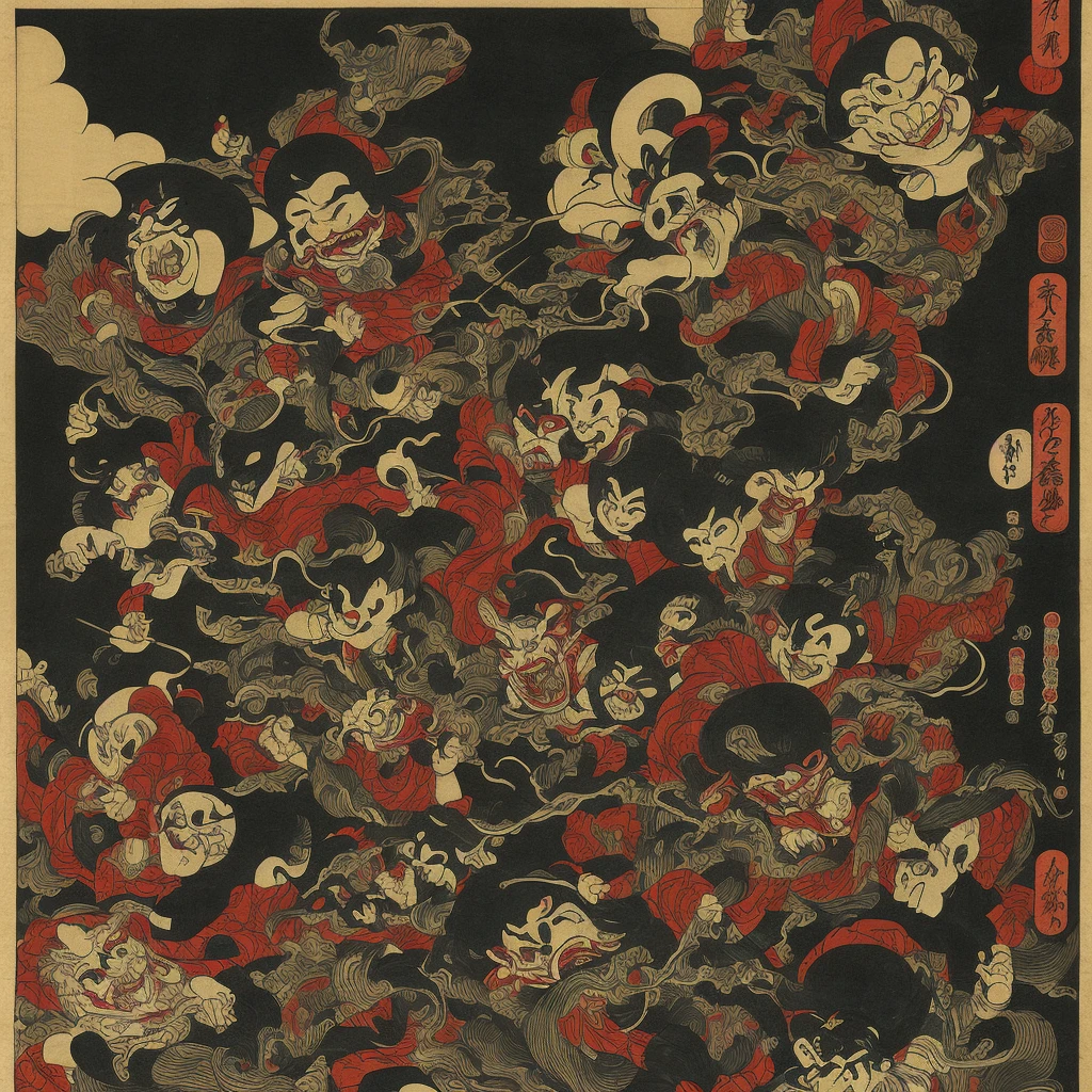 Highest quality　Japan Yokai　scared　Creepy　１people