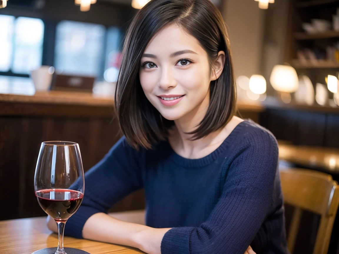 (K UHD、Highest quality、masterpiece:1.2)、(Realistic、Photorealistic:1.37)、Ultra-detailed、wine glass、Enjoying wine、Mature Woman、One beautiful woman、Slime-like skin、Muscular Hair、shortcut、Smiling French woman、Happy Italian girl、British women、Americana、cheeks turn a little red、(38 years)、42 years old、red wine、窓の外には美しく緻密なnight景が広がります..、restaurant、wine glassは目立つ場所に、night、(From the waist up)、Sit on、date、(Laughter:1.15)、Beautiful attention to detail、Cashmere sweater、Long sleeve dress、Japanese、(short hair:1.2)、Float NovaFrogStyle、、Modeled、From the waist up、White wine、Slime-ified、wine glass、超きれいなnight景、wine glassは真ん中に置いて、Smile、(8K、Raw photo、Highest quality、masterpiece:1.2)、(Realistic、Photorealistic:1.37)、Ultra-detailed、Ultra-high resolution、2 women、Seeing the viewer、Beautifully detailed face、Laughter、narrow、(細いSlime-ifiedなウェスト) :1.3)、Knit shirt、Beautifully detailed skin、Skin Texture、Floated hair、Professional Light Needle Breast、Kind eyes