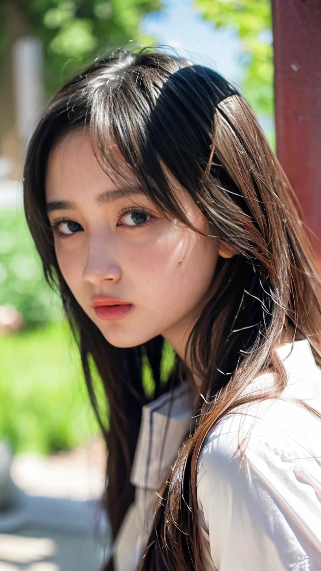 20 year old cute Japan woman, ((Extremely precise and accurate anatomy:1.0)), (photo Realistic:1.4), (hyper Realistic:1.4), (最高品質のRealisticな肌の質感:1.4), (Improvement of quality:1.4), (Enhances the beauty of skin texture:1.1), clean and glowing skin, mesh, thin:1.2, (Realistic:1.3), Realisticなライティング, (Smoother lighting:1.05), (Improving the quality of cinema lighting:0.9), Backlight, A gentle light that illuminates the face, Ray Tracing, (Bright light:1.2), 32k, One Japanese woman, fine grain, Detailed face, (Film Grain:1.1), (Natural smile:0), (Accentuates body lines:1.1), High resolution, Natural look, Kind eyes, Enhances hair texture, Delicate light and shadow, Clear skin, Graceful Pose, Beautiful Eyes, Sharp details, Soft light reflection, Beautiful contours, Delicate skin tone, Fine hair texture, Natural background, Natural poses in everyday situations, Lora Style