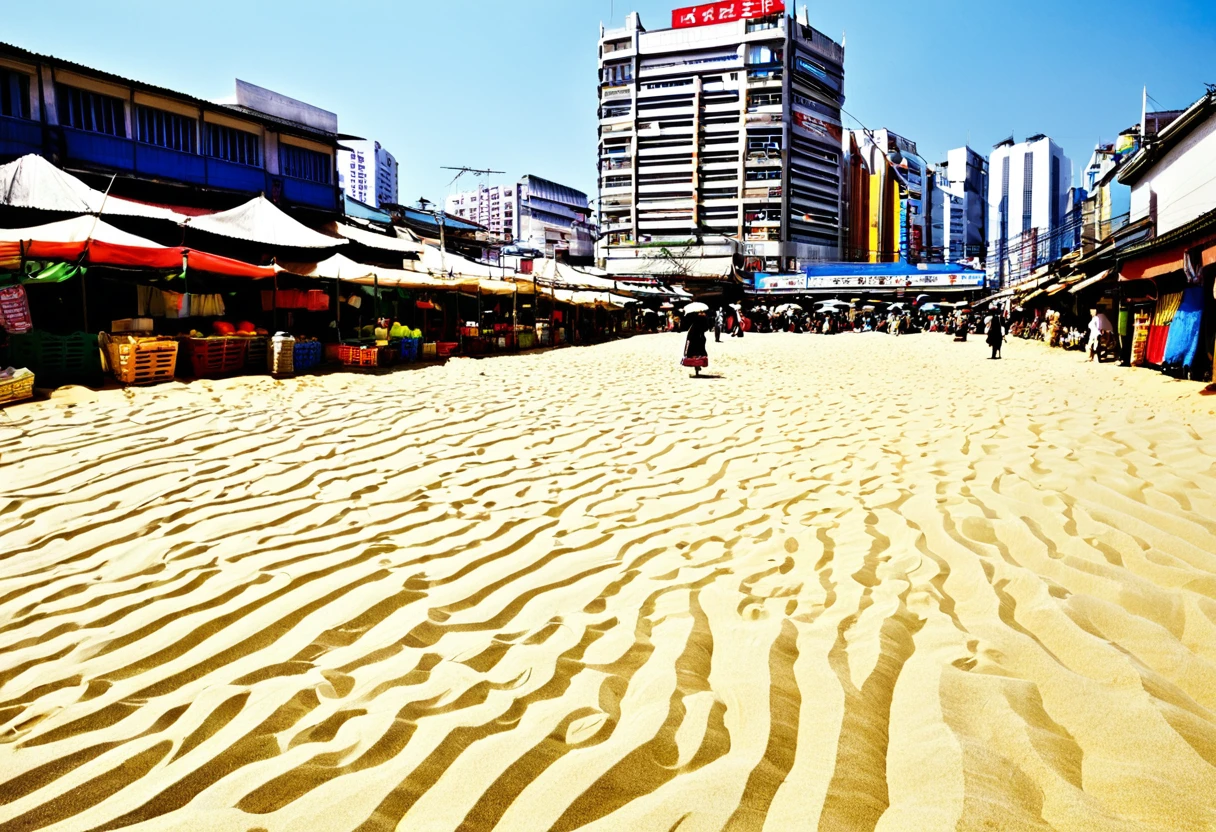 market,noon,栄えているCity,City,There is a little bit of sand