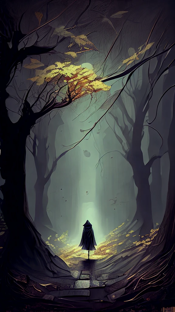 「In a dark and spooky forest、A monster standing near the ruins『Hyakumoku』Please draw it realistically。Hyakumokuは全身に無数の目を持ち、Those eyes are big and small々in、It can go in any direction。The face has many particularly large eyes.、Your gaze is shining brightly。His eyes reflect the light、暗闇の中inも不気味に輝いています。皮膚はざらざらとした質感in、It looks a little damp、There are scars here and there。全身は暗い緑や茶色の色調in、森の環境に溶け込むような色合いinす。In the background are old ruins and dead trees々Standing side by side、Create a foggy atmosphere。Hyakumokuの周りには冷たい風が吹き、Please also depict the leaves and dead branches flying up.。全体的に薄暗い照明in、Hyakumokuの目が光る様子が際立つようにしてください。」