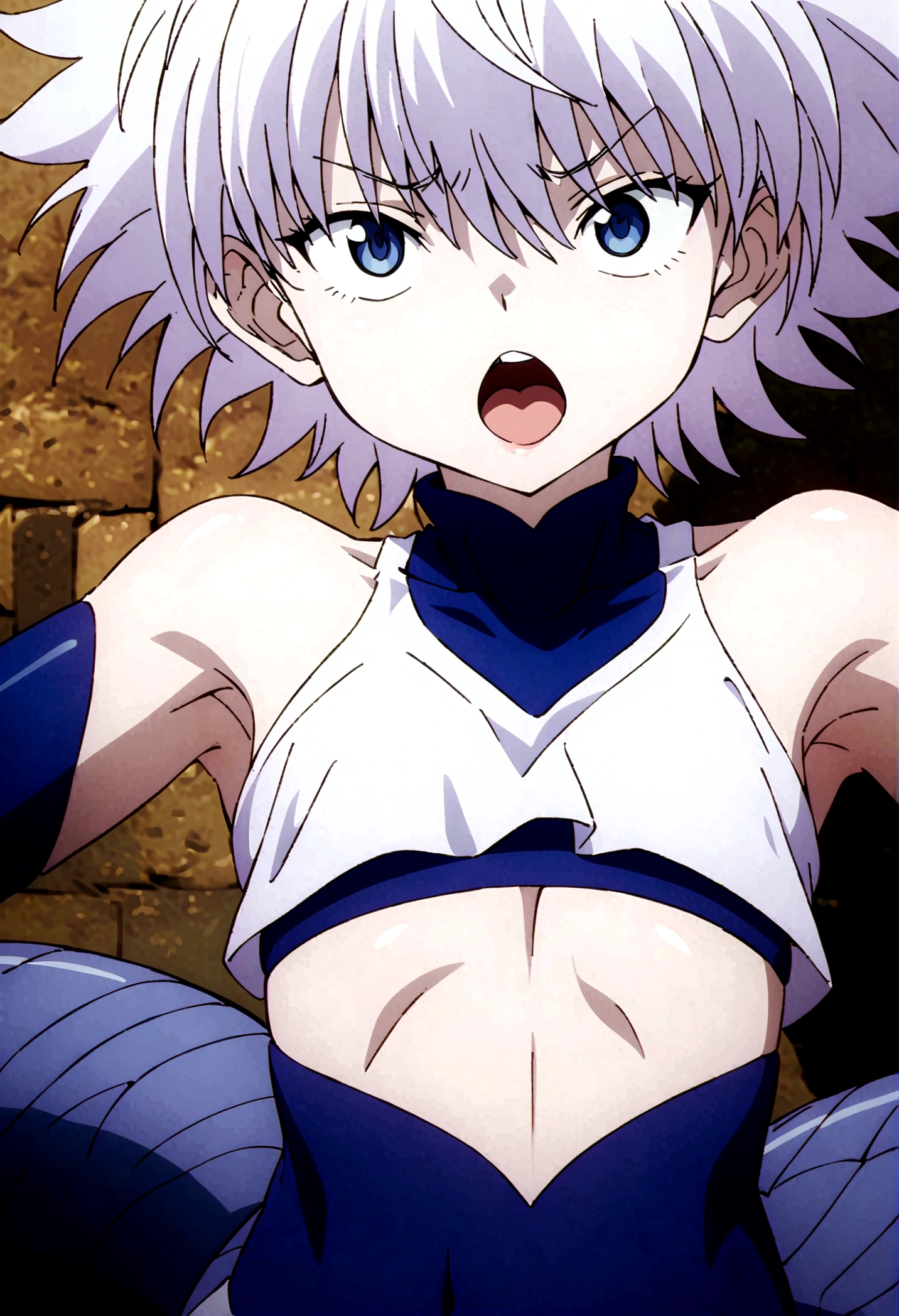 killua ahegao crop top lamia body 