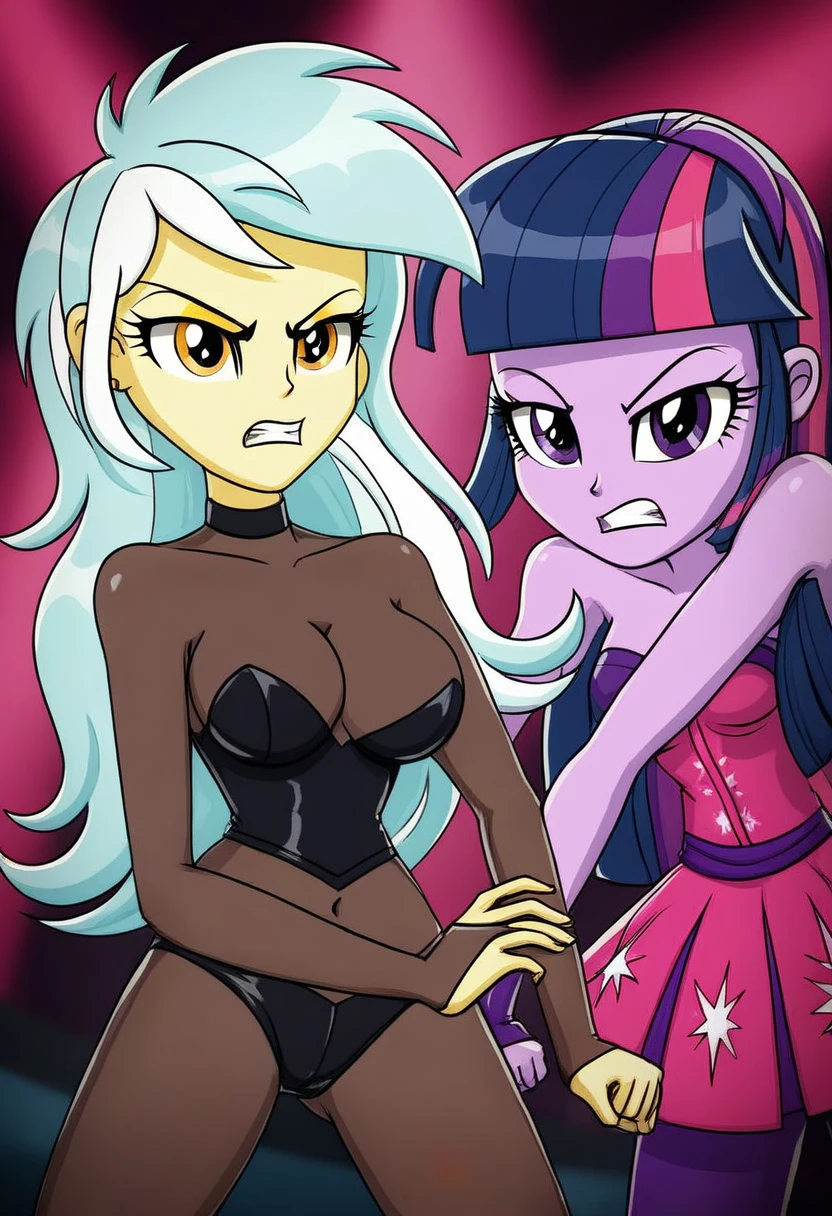 Eqg Twilight sparkle bodystocking  dancing  angry lyra in 