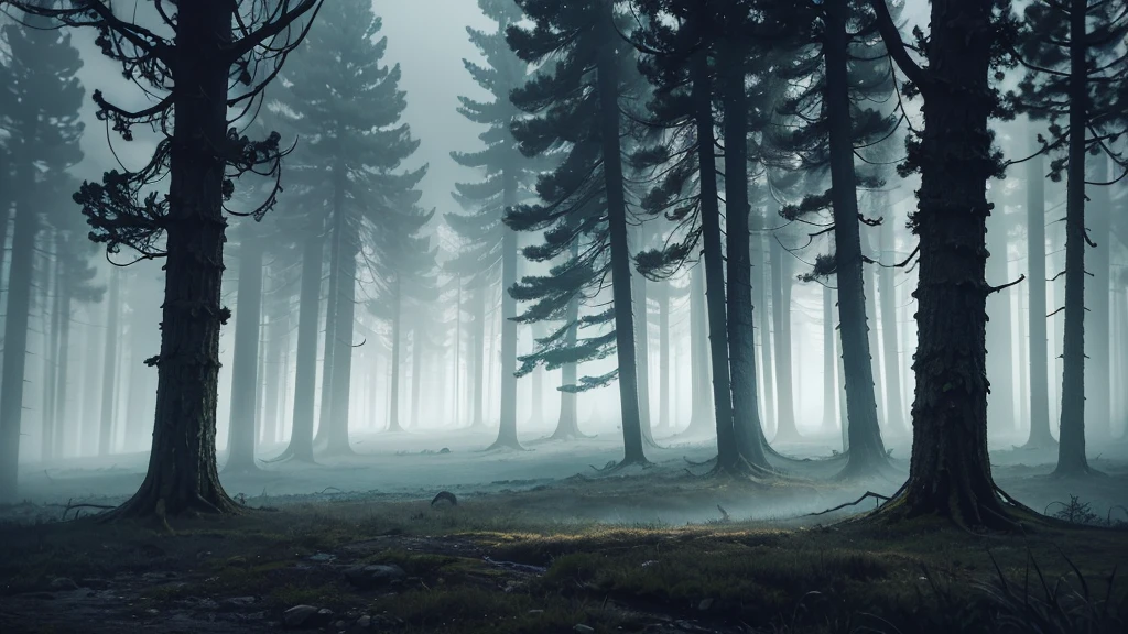 a dark mysterious foggy forest, lone sad tree, tranquil atmosphere, mist, moody lighting, atmospheric, cinematic, dark fantasy, highly detailed, 8k, photorealistic, dramatic lighting, dramatic colors, dramatic shadows, dramatic highlights, depth of field, mystical, otherworldly, surreal, melancholic, gloomy, brooding, atmospheric, cinematic, dark fantasy, intricate details, realistic textures, volumetric lighting, dramatic fog, dramatic clouds, dramatic mist, mysterious, enigmatic, pensive, contemplative, evocative, emotive, ethereal, hauntingly beautiful