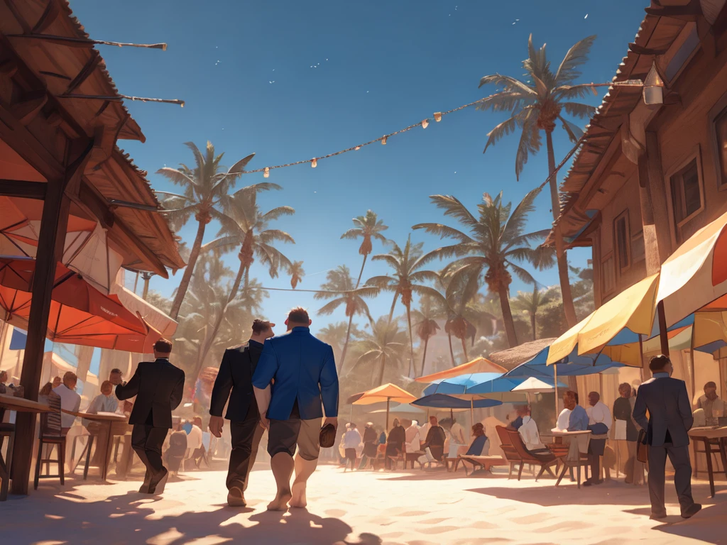 diedrich olsen, knight colague, argo, couple pose, beach, underwear, summer, (best quality,4k,8k,highres,masterpiece:1.2),ultra-detailed,(realistic,photorealistic,photo-realistic:1.37),HDR,UHD,studio lighting,ultra-fine painting,sharp focus,physically-based rendering,extreme detail description,professional,vivid colors,bokeh,semi-realistic,semi-nsfw,romantic,cinematic lighting,warm color palette,dramatic shadows